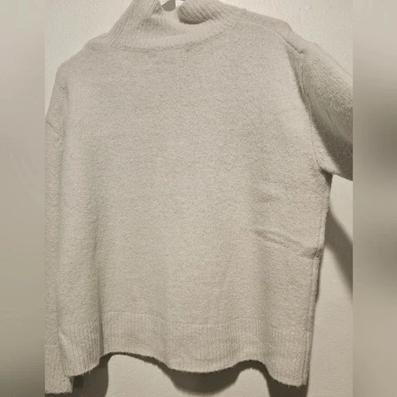 Oak+Fort Oat Boxy Boho Oversized Sz Small  Mock Neck Wool Blend Sweater - Picture 7 of 11